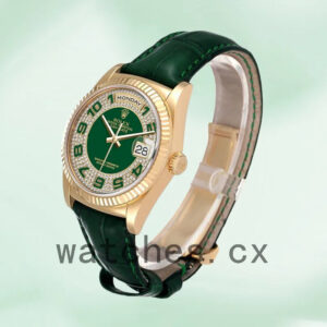 Rolex Day-Date 118138 36mm Men’s Green Dial Leather Strap Replica Watches