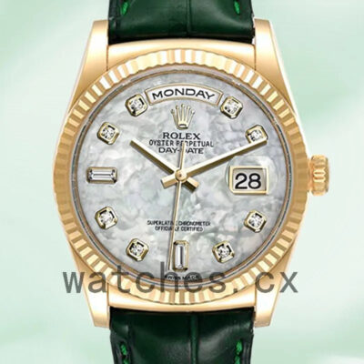 Rolex Day-Date Men’s 36mm m118138-0143 Mother of Pearl Dial Gold-tone Replica Watches