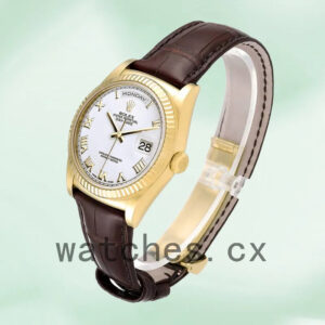 Rolex Day-Date m118138-0117 Men’s 36mm Gold-tone White Dial Replica Watches