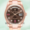 Rolex Day-Date 36mm Men’s 118205 Brown Dial Rose Gold-tone Replica Watches