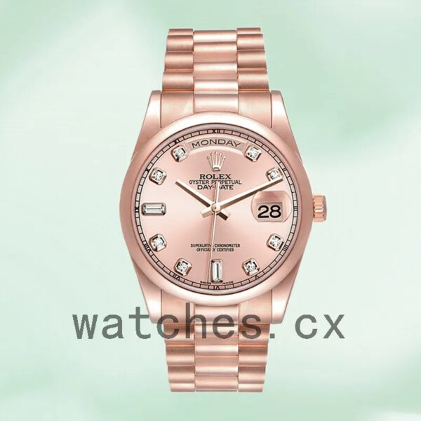Rolex Day-Date 118205 Men’s 36mm Rose Gold-tone Replica Watches - Image 5