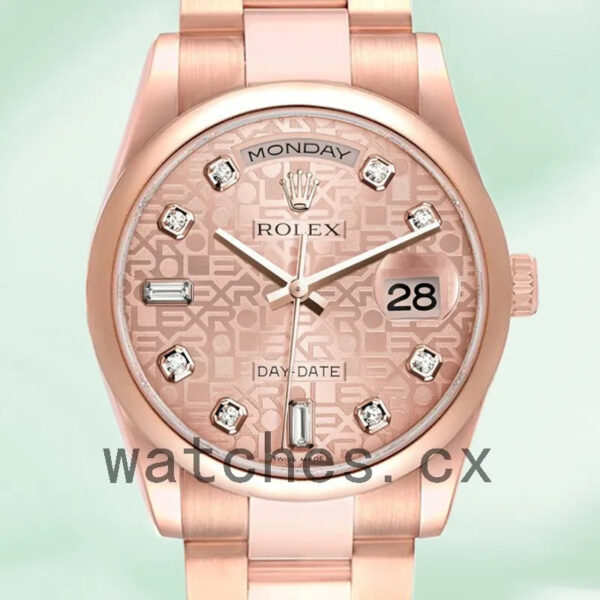Rolex Day-Date 36mm Men’s m118205f-0062 Rose Gold Jubilee Dial Replica Watches
