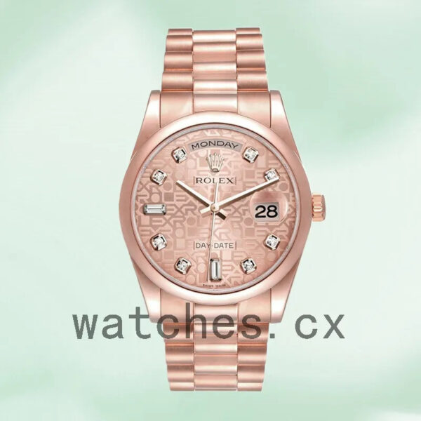 Rolex Day-Date 36mm Men’s m118205f-0062 Rose Gold Jubilee Dial Replica Watches - Image 5