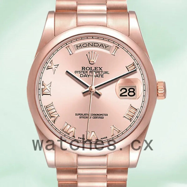 Rolex Day-Date Men’s 118205 36mm Rose Gold-tone Replica Watches