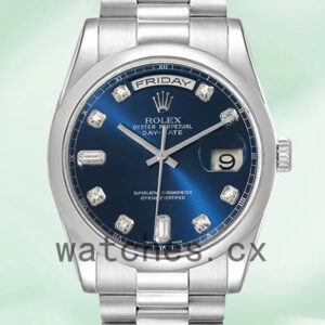 Rolex Day-Date 118206 Men’s 36mm President Bracelet Blue Dial Replica Watches