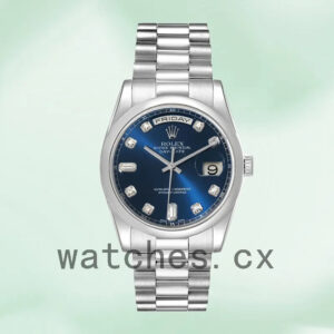 Rolex Day-Date 118206 Men’s 36mm President Bracelet Blue Dial Replica Watches