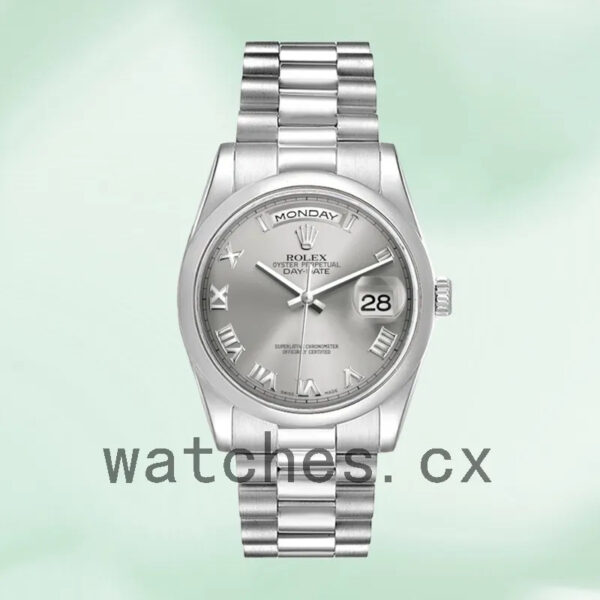 Rolex Day-Date 36mm Men’s 118206 Grey Dial President Bracelet Replica Watches