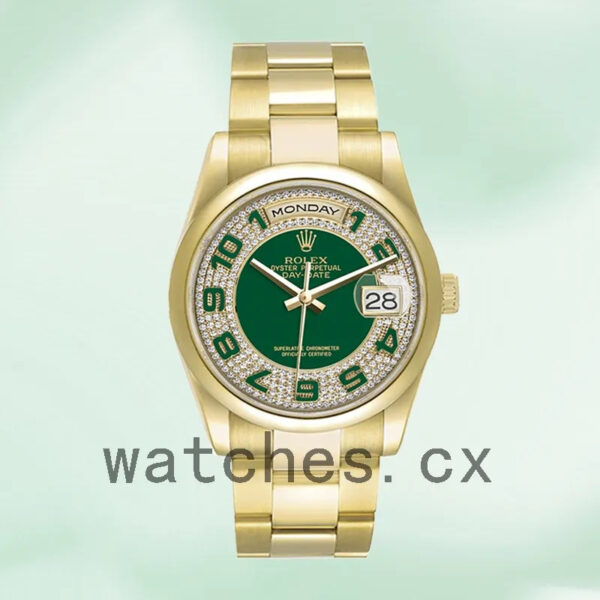 Rolex Day-Date Men’s 36mm 118208 Green Dial Automatic Replica Watches - Image 5