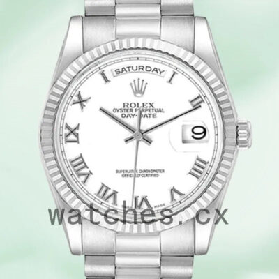 Rolex Day-Date Men’s 118239-83209 36mm Silver-tone White Dial Replica Watches