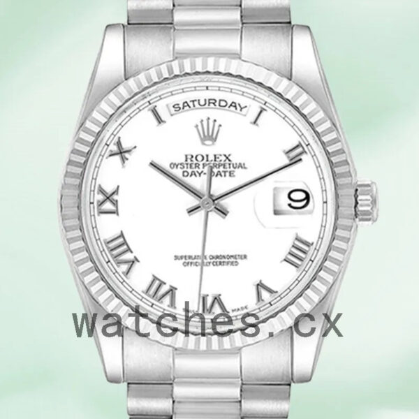 Rolex Day-Date Men’s 118239-83209 36mm Silver-tone White Dial Replica Watches