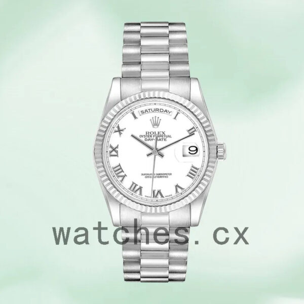 Rolex Day-Date Men’s 118239-83209 36mm Silver-tone White Dial Replica Watches