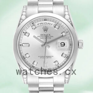 Rolex Day-Date Men’s 118296 36mm Silver-tone Automatic Replica Watches