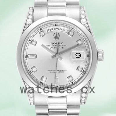 Rolex Day-Date Men’s 118296 36mm Silver-tone Automatic Replica Watches