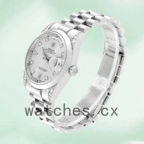 Rolex Day-Date Men’s 118296 36mm Silver-tone Automatic Replica Watches