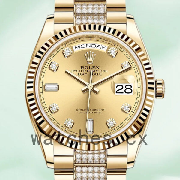 Rolex Day-Date Men’s m128238-0026 36mm President Bracelet Gold-tone Replica Watches
