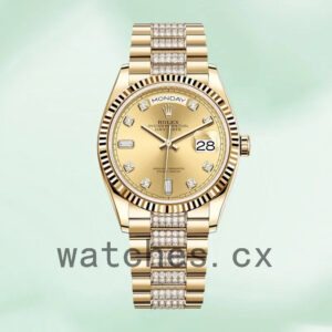Rolex Day-Date Men’s m128238-0026 36mm President Bracelet Gold-tone Replica Watches