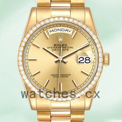 Rolex Day-Date Men’s 36mm m128348rbr-0026 Champagne Dial Replica Watches
