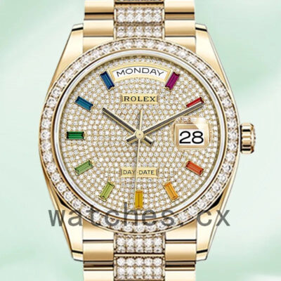 Rolex Day-Date m128348rbr-0031 Men’s 36mm Gold-tone Replica Watches