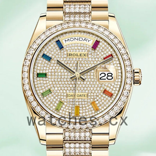 Rolex Day-Date m128348rbr-0031 Men’s 36mm Gold-tone Replica Watches
