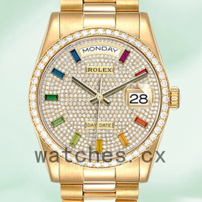Rolex Day-Date m128348rbr-0030 Men’s 36mm Gold-tone Automatic Replica Watches
