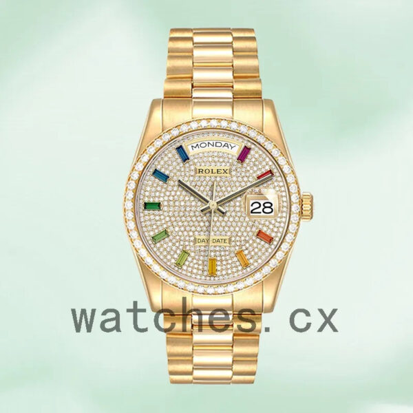 Rolex Day-Date m128348rbr-0030 Men’s 36mm Gold-tone Automatic Replica Watches