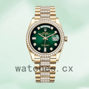 Rolex Day-Date Men’s m128348rbr-0036 36mm Green Dial Replica Watches