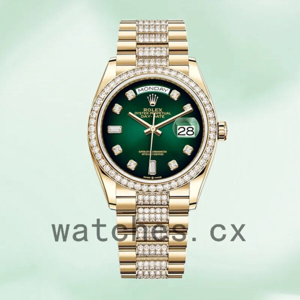 Rolex Day-Date Men’s m128348rbr-0036 36mm Green Dial Replica Watches
