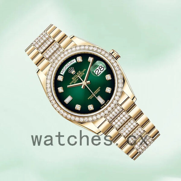 Rolex Day-Date Men’s m128348rbr-0036 36mm Green Dial Replica Watches