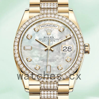 Rolex Day-Date Men’s 36mm m128348rbr-0017 Gold-tone Automatic Replica Watches