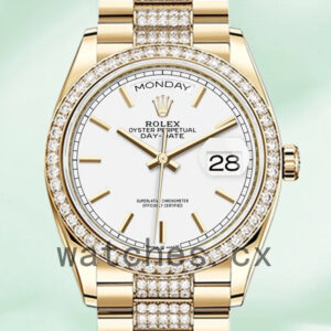 Rolex Day-Date m128348rbr-0048 36mm Men’s White Dial Replica Watches