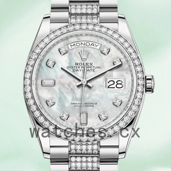 Rolex Day-Date 36mm m128349rbr-0014 Men’s Silver-tone Replica Watches