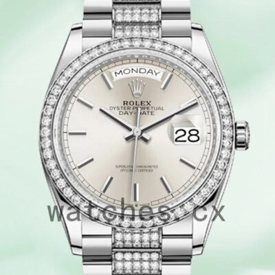 Rolex Day-Date 36mm m128349rbr-0013 Men’s Silver-tone Replica Watches