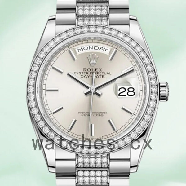 Rolex Day-Date 36mm m128349rbr-0013 Men’s Silver-tone Replica Watches