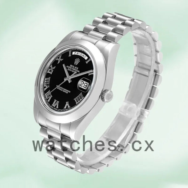 Rolex Day-Date 218206 41mm Men’s Black Dial Silver-tone Replica Watches