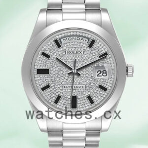 Rolex Day-Date Men’s 41mm 218206 Diamond Pave Dial Replica Watches