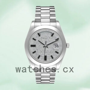 Rolex Day-Date Men’s 41mm 218206 Diamond Pave Dial Replica Watches