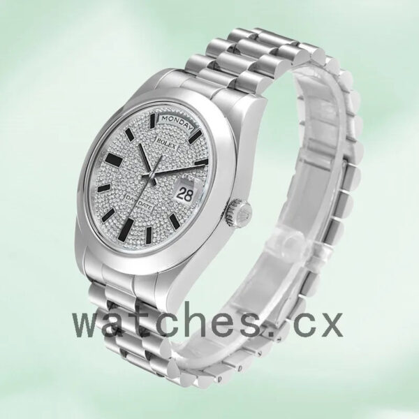 Rolex Day-Date Men’s 41mm 218206 Diamond Pave Dial Replica Watches