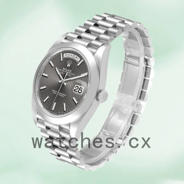 Rolex Day-Date 40mm Men’s m228206-0011 Silver-tone Dark Rhodium Dial Replica Watches