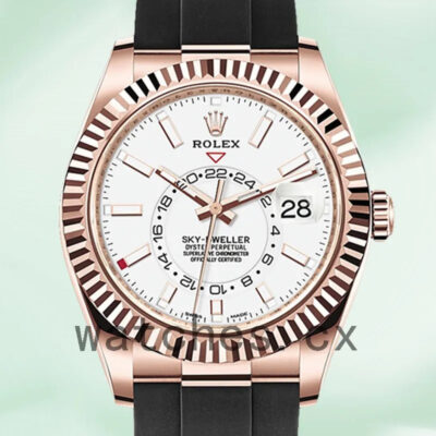 Rolex Sky-Dweller Men’s 42mm m326235-0004 Rubber Band Rose Gold-tone Replica Watches