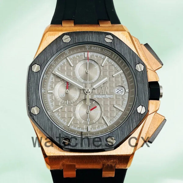 Audemars Piguet Royal Oak Offshore Men’s 44mm RoyalOakOffshore016 Silver Dial Rubber Band Replica Watches