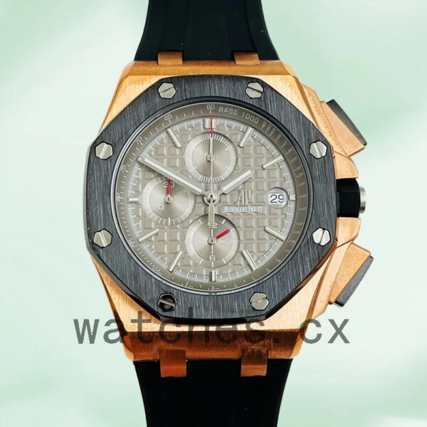 Audemars Piguet Royal Oak Offshore Men’s 44mm RoyalOakOffshore016 Silver Dial Rubber Band Replica Watches - Image 2