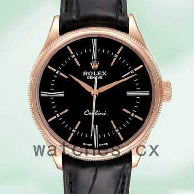 Rolex Cellini Men’s 39mm m50505-0009 Rose Gold-tone Automatic Replica Watches