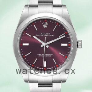 Rolex Oyster Perpetual 41mm Unisex m114300-0002 Automatic Red Grape Dial Replica Watches
