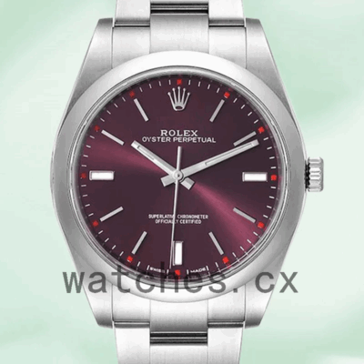 Rolex Oyster Perpetual 41mm Unisex m114300-0002 Automatic Red Grape Dial Replica Watches