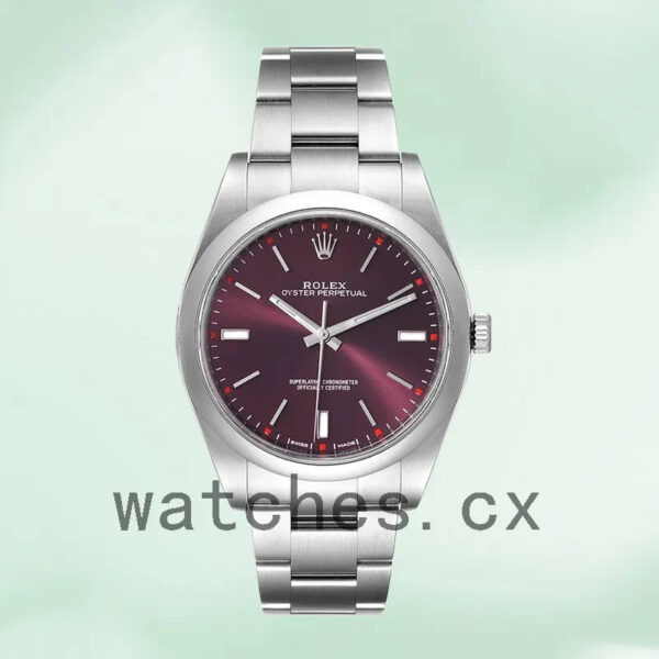 Rolex Oyster Perpetual 41mm Unisex m114300-0002 Automatic Red Grape Dial Replica Watches - Image 2