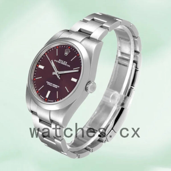 Rolex Oyster Perpetual 41mm Unisex m114300-0002 Automatic Red Grape Dial Replica Watches - Image 3