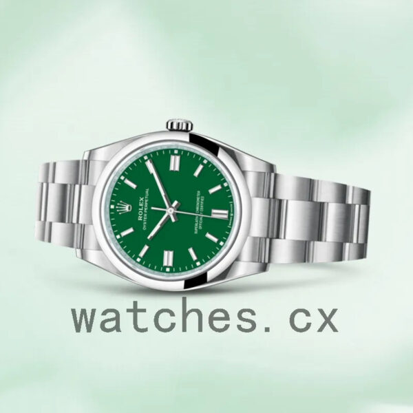 Rolex Oyster Perpetual m124300-0005 Unisex 41mm Green Dial Oyster Bracelet Replica Watches - Image 3