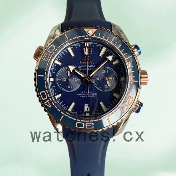 Omega Seamaster 44mm Men 215.20.46.51.03.001 Japanese Quartz Blue Dial Replica Watches - Image 4