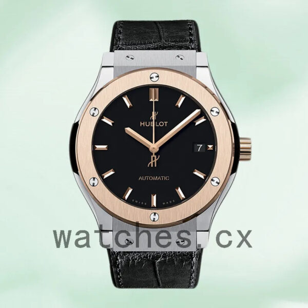 Hublot Classic Fusion 43mm Men’s 511.NO.1181.LR Leather Strap Silver-tone Replica Watches - Image 2