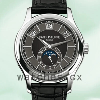 Patek Philippe Complications Men 5205G-010 40mm Leather Strap Automatic Replica Watches